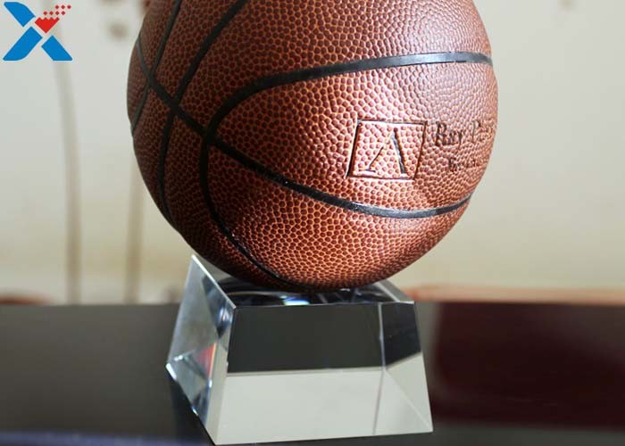 Transparent Basketball Display Stand , Volleyball Display Stand For Bracket