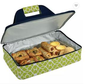 China Pizza Picnic Insulated Casserole Food Carrier To Keep Food Hot Or Cold Green Cooler Bag factory