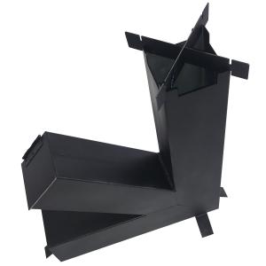 China Loaded With Split Wood 7.35kg Stainless Steel Power Coated Rocket Stove factory