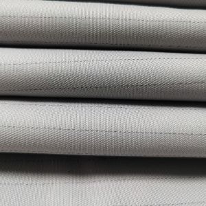 Grey 10mm Stripe Heavyweight ESD Polyester Cotton Fabric 65% Polyester 1% Carbon