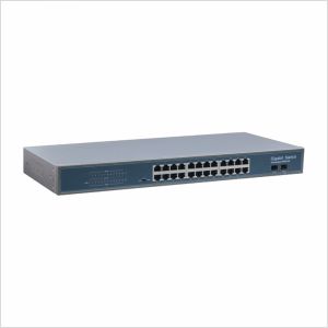 China 1000M 26 Port Fiber Optic POE Switch With Gigabit 24 PoE 2SFP Gigabit Optical Uplink on sale