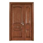 2.1m Height Pure Solid Wood Entry Doors PU Painting Wooden Entrance Door For