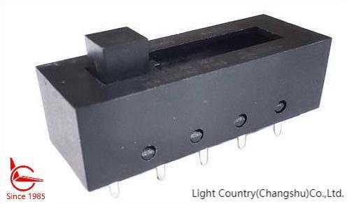 Light Country Slide Switch, 4 Gears, 37.5*14.2*11mm, Plasitc, Black, UL TUV, 16A