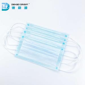 China Dustproof 3 Layers Blue Breathable Disposable Face Masks factory