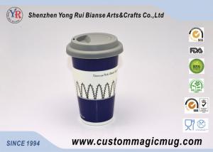 China Fashion Starbucks Ceramic Travel Mug With Lid , Color Change Mug Custom factory
