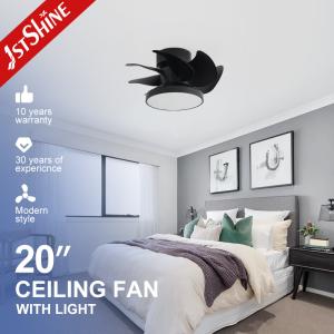 China Decorative Quiet DC Motor Flush Mount Small Ceiling Fan With Led Light factory