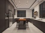 Charcoal Black Elegance Stainless Steel Kitchen Cabinets With Functional U