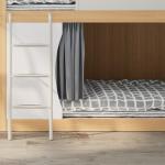 Youth-Friendly Twin Steel and Wood Bunk Bed for Dormitory or Loft Apartment