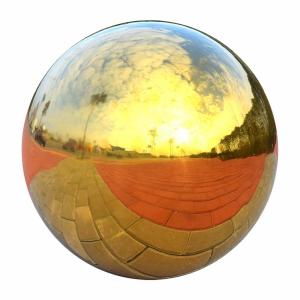 China 15CM/6 Inch Smooth Hollow Steel Ball Gold Reflective Stainless Steel Sphere Colorful factory