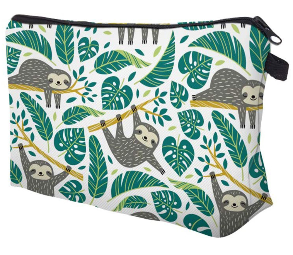 Girls Zipper Closure Polyester Cosmetic Bag For Travel