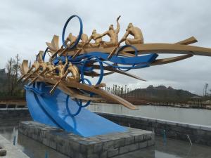 China Stainless Steel Large Outdoor Sculpture , Large Garden Sculptures Metal Art factory