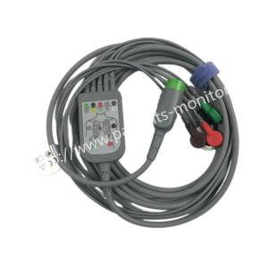 China EDAN ECG Cable Reusable 5 Lead 12 Pin Defib Snap AHA 3.4M REF EC05DAS121 Compatible For EDAN ECG Monitor factory