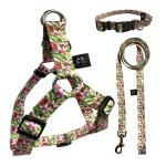 Flower Pattern Dog Harness Set Puppy Cat Sublimation Dog Lead Set