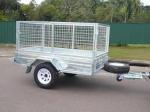 Heavy Duty Hot Dipped Galvanized Caged Trailer Single Axle