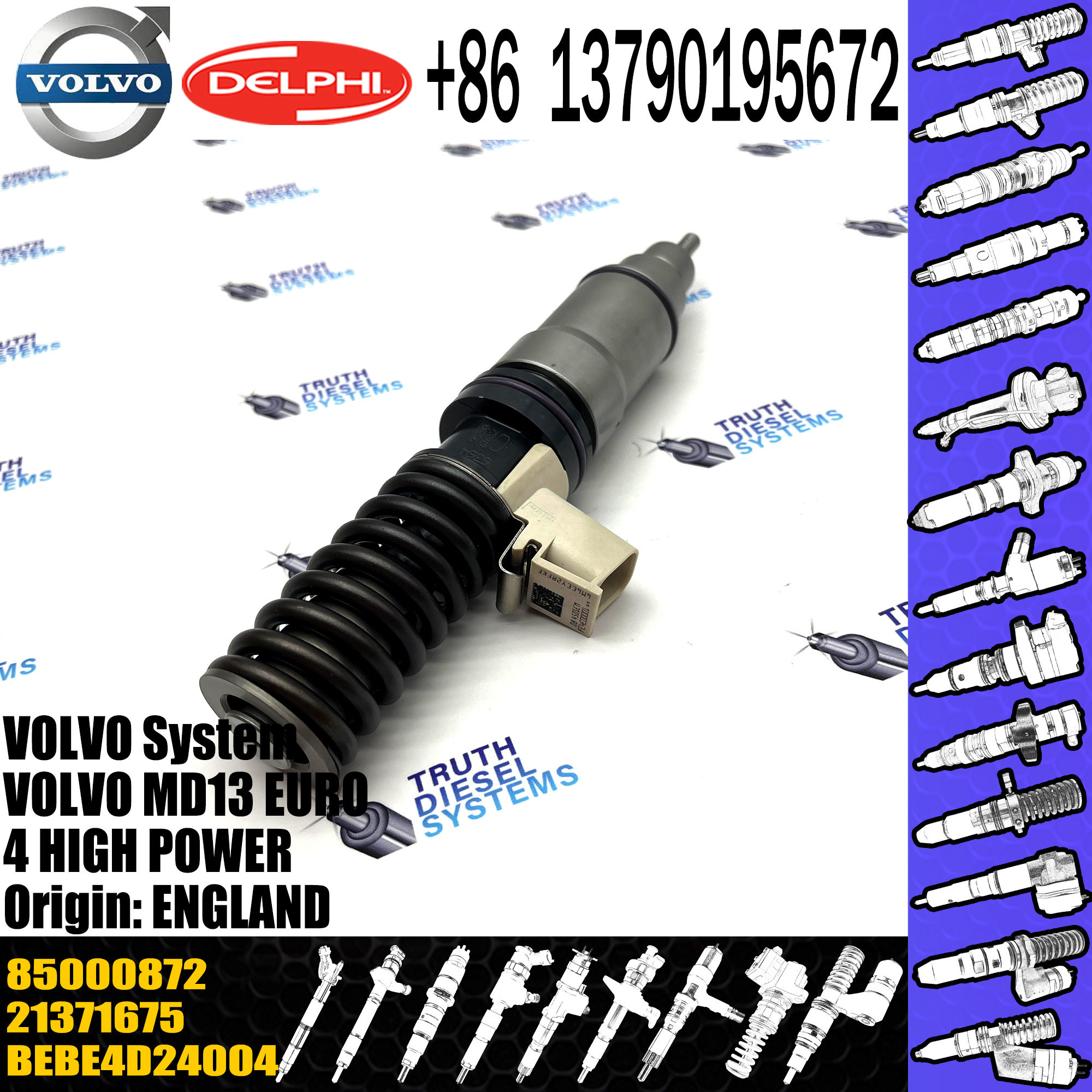 VOL Diesel Engine Fuel System Electronical Injector Unit OEM 20972222 21371675 85000872 85003266 85009266 for Truck
