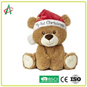 China Lovely Teddy Bear Xmas Gift Plush Toy Stuffed Animal My 1st Christmas Customize factory