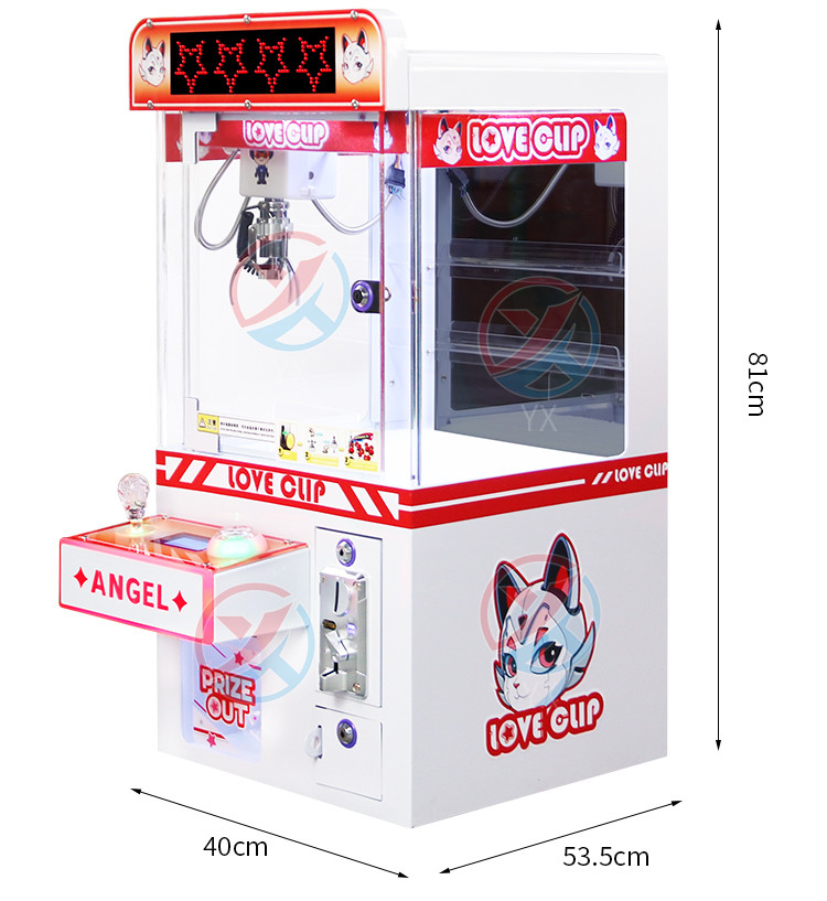 Red Coin-Operated LED Desktop Hardware Claw Arcade Machine