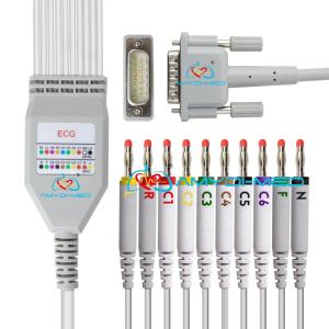 China HP Lead Wire ECG Patient Cable DB15 Pin Banana 4.0 ECG Cable Manufacturers factory