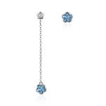 2.3in 3.7g Tassel Drop Earrings Unisex Alloy Drop Diamond Flower Earrings