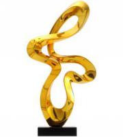 China Custom Abstract Resin Ribbon Sculpture Decorative Art Craft factory