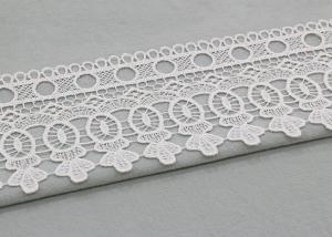 China Vintage White Floral Venice Lace Trim For Clothing / Wide Bridal Wedding Lace Fabric factory