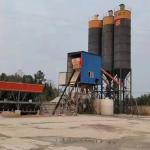 Twin Shaft Continuous Stationary Concrete Batching Plant Machine Skip Type