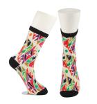 Yellow Anti Slip Custom Printed Socks , Eco - Friendly Soft Cute Printed Socks