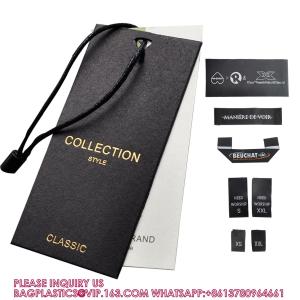China Luxury Recycled Garment Labels Embossed Custom Printing Hang Tags Special Cardboard Clothes Hangtags For Clothing factory