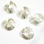 Silver Aluminum Knob 37mm Diameter With Number 0-10 Shaft Hole 6.4MM Knob