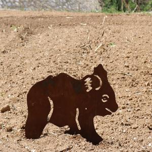 China Rust Corten Steel Yard Art Metal Embellishments Koala Shape Cutting factory