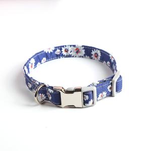 China Floral Pattern Smart Dog Collar Small Medium Large Nylon Red Dog Collar factory