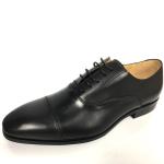 Black Mens Leather Dress Shoes / Men Business Casual Shoes Lace Up Closure Type