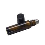 Round Amber Black Cap 5ml Empty Roll On Bottles