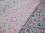 Pink Geometric Polyester Lace Fabric Cotton Burnout Allover Lace for Lady