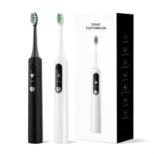 China USB Rechargeable Ultrasonic Electric Toothbrush With 2 Brush Head 6 Modes factory