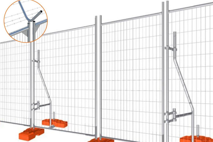 Welded Construction Site Security Fencing Powder Coated Heras Site Fencing