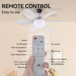 Ceiling Fan Lamp 6 Blades Dimmable LED E27 Ceiling Fan Light 3 Wind Speed Remote