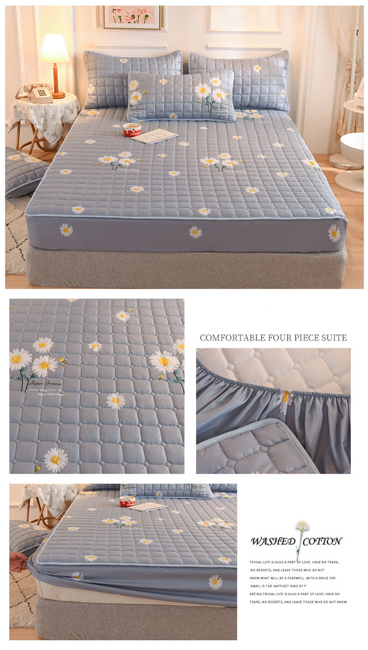 Home Quilted Fittings Custom Printed Brushed Mattress Protectors for Bed Protection Pad