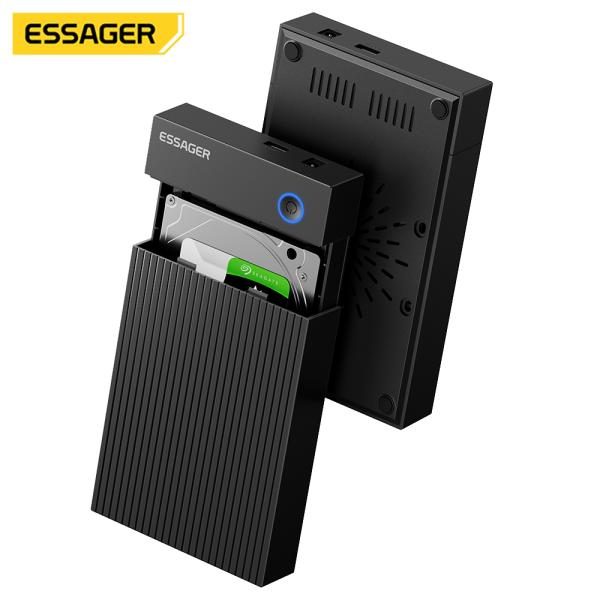 ESSAGER ES-YP03 USB 3.0 SATA Hard Drive Enclosure with 5Gbps Speed Dual-protocol