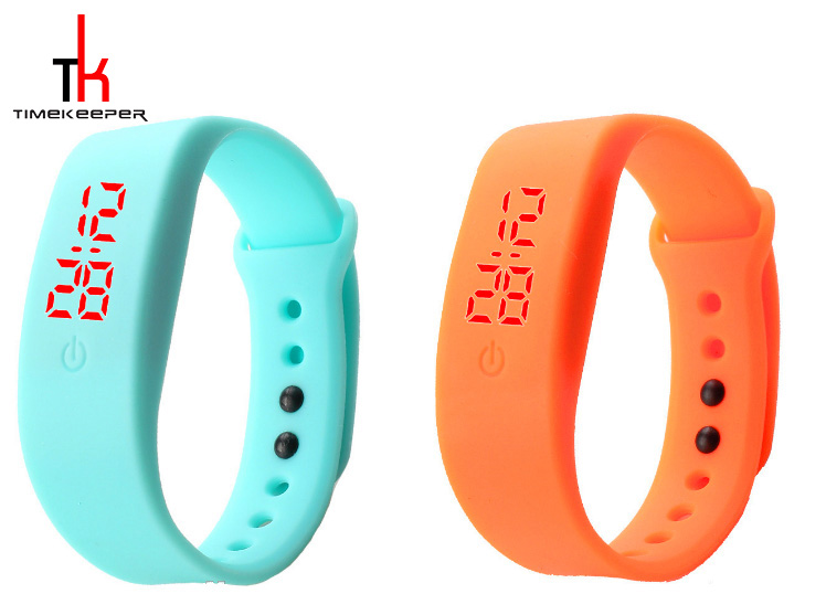 Candy Color Digital Led Sports Watch Silicone Bracelet Watch Waterproof