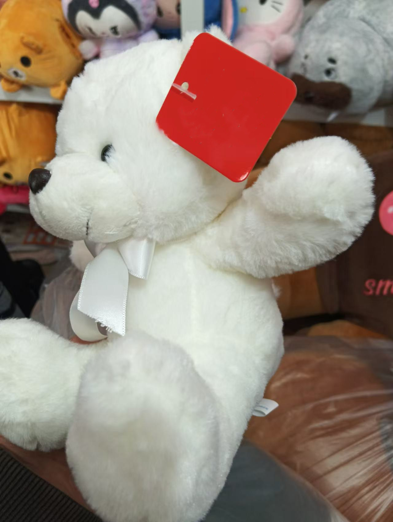 Plush toy stuffed toy white teddy bear Christmas holiday gift animal cartoon cute toy