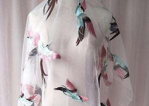 China Embroidered Phoenix Tulle Lace Fabric For Dresses , Bridal Lace Fabric By The Yard factory