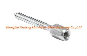 China Bright Nickel Plated Double Thread Screw M6*50 Size With Low Carbon Steel factory