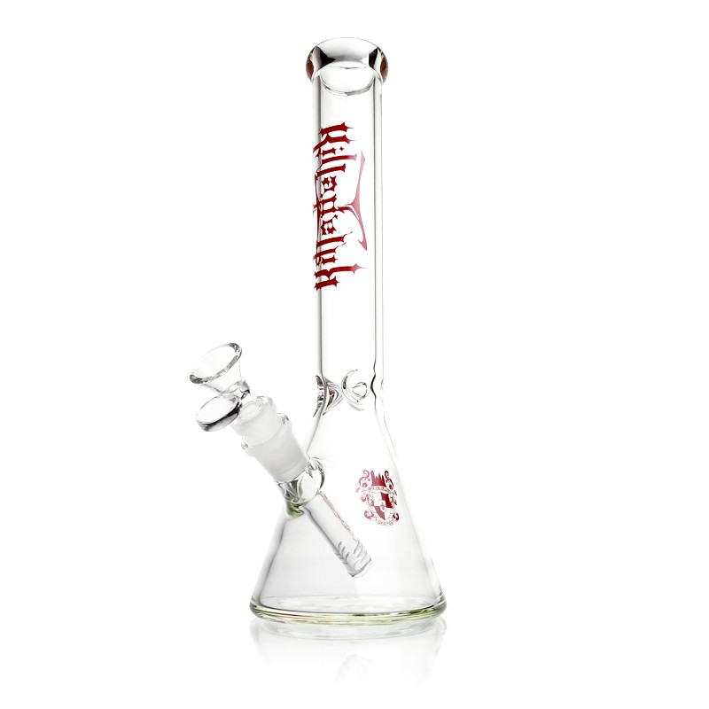 12'' Beaker Ice Water Bong / Tabacco Glass Bongs With Label 5mm Thick