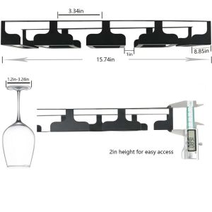 Efficiently Store Your Wine Glasses with Under Shelf Cabinet Steel 16.5 Inch Rack