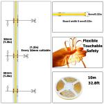 4000K COB Flexible LED Strip 480Leds 8mm10mm Width for Cabinet Bedroom Kitchen