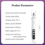 LED Display Electric Nail Polishing Machine Low Noise USB Charging Manicure