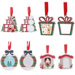 Christmas Tree Hanging Ornaments Sublimation Metal Christmas Pendant Heat Press