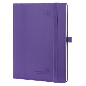 China 2024 Custom Weekly Planner Medium size 6.5''x 8.5'' Purple Soft Cover factory