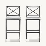 Outdoor Bar Furniture Aluminum Tall Stools Bar Chairs With Cushion for Hotel